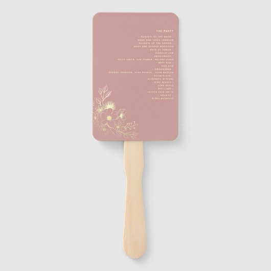 Dusty Roos bruiloft programma Hand Fan Handwaaier (Achterkant)