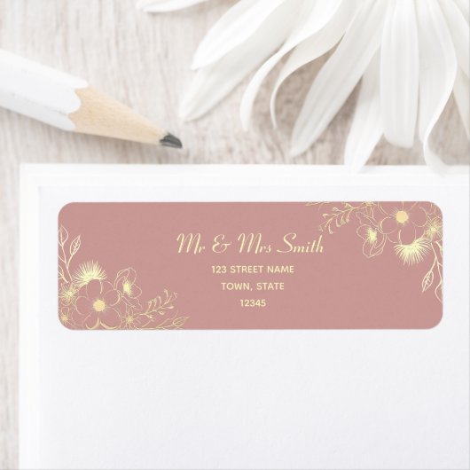 Dusty Roos Bruiloft Retouradres Etiket (Insitu)