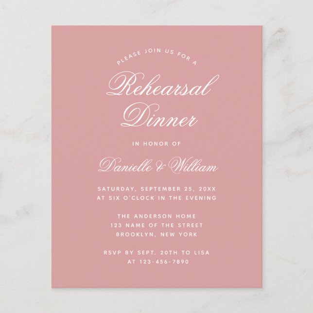 Dusty Roos Budget Rehearings Dinner Uitnodiging (Voorkant)