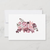 Dusty Roos Burgandy Wedding RSVP Uitnodiging (Achterkant)