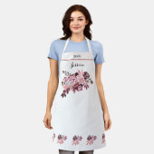 Dusty Roos Burgundy Floral Schort voor bride (Gedragen)