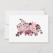 Dusty Roos Burgundy Floral Weddenschap Hartelijk d Bedankkaart (Achterkant)