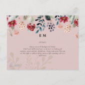 Dusty Roos Burgundy Floral Wedding Briefkaart (Achterkant)
