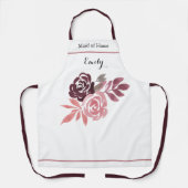 Dusty Roos Burgundy Maid of Honor Apron Schort (Voorkant)