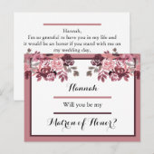 Dusty Roos Burgundy Matron of Honor Request Kaart (Voorkant / Achterkant)