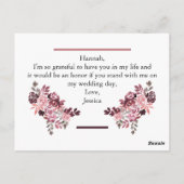 Dusty Roos Burgundy Matron of Honor Request Kaart (Achterkant)