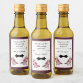 Dusty Roos Burgundy Mini Wine Fles Etiket (Flessen)