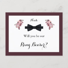 Dusty Roos Burgundy Ring Bearer Request Kaart