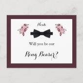 Dusty Roos Burgundy Ring Bearer Request Kaart (Voorkant)