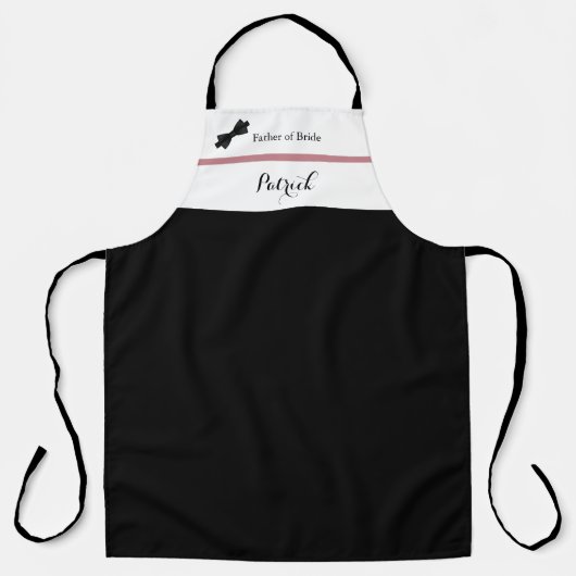 Dusty Roos Burgundy Vader van Bride Wedding Apron Schort (Voorkant)