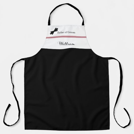 Dusty Roos Burgundy Vader van Groom Wedding Apron Schort (Voorkant)