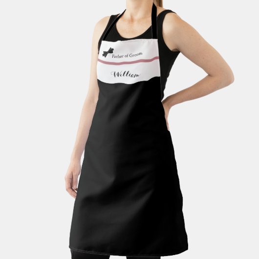 Dusty Roos Burgundy Vader van Groom Wedding Apron Schort (Insitu)