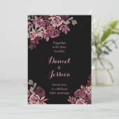 Dusty Roos Burgundy Weddenschap Kaart (Staand voorkant)