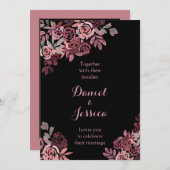 Dusty Roos Burgundy Weddenschap Kaart (Voorkant / Achterkant)