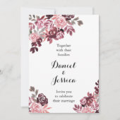 Dusty Roos Burgundy Weddenschap Kaart (Voorkant)