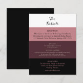 Dusty Roos Burgundy Wedding Details Kaart (Voorkant / Achterkant)