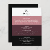 Dusty Roos Burgundy Wedding Details Kaart (Voorkant / Achterkant)