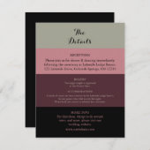 Dusty Roos Burgundy Wedding Details Kaart (Voorkant / Achterkant)