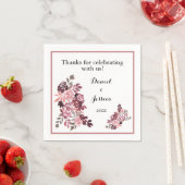 Dusty Roos Burgundy Wedding Reception Napkins Servet (Insitu)