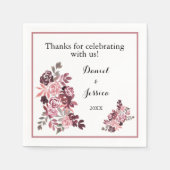 Dusty Roos Burgundy Wedding Reception Napkins Servet (Voorkant)
