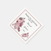 Dusty Roos Burgundy Wedding Reception Napkins Servet (Hoek)