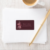Dusty Roos Burgundy Wedding Return Label (Insitu)