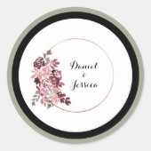 Dusty Roos & Burgundy Wedding Sticker (Voorkant)