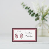 Dusty Roos Burgundy Wedding Table Place Card Plaatskaartje (Staand voorkant)