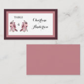 Dusty Roos Burgundy Wedding Table Place Card Plaatskaartje (Voorkant / Achterkant)