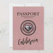 Dusty Roos California Passport Wedding Kaart (Achterkant)