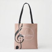 Dusty Roos canvas tas met haar naam en troebel gew (Voorkant)