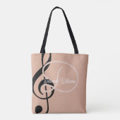 Dusty Roos canvas tas met haar naam en troebel gew (Achterkant)