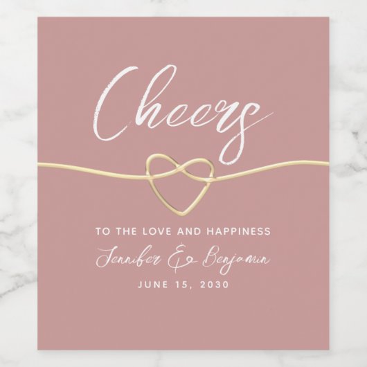 Dusty Roos Cheers Wedding Wijn Etiket (Enkel label)