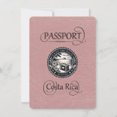 Dusty Roos Costa Rica Passport Save The Date (Voorkant)