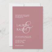 Dusty Roos & Cream Script bruiloft uitnodiging (Voorkant)