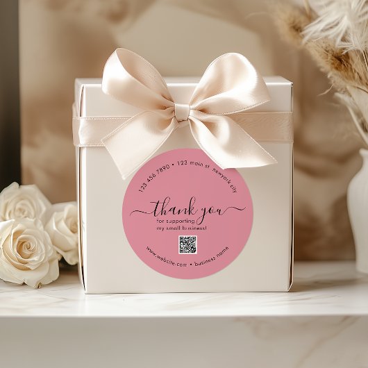 Dusty Roos Custom Bedankt Stickers met QR-code