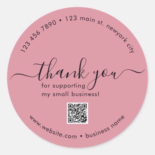 Dusty Roos Custom Bedankt Stickers met QR-code (Voorkant)