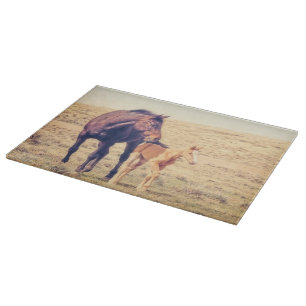 Dusty Roos Cutting Board Western Horse Snijplank