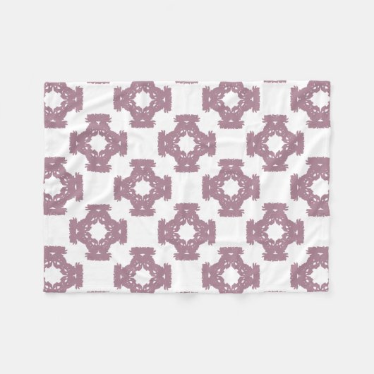 Dusty Roos Damask Pattern Fleece Deken (Voorkant (Horizontaal))