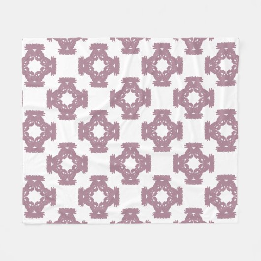 Dusty Roos Damask Pattern Fleece Deken (Voorkant (Horizontaal))