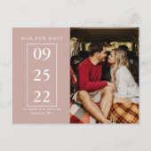 Dusty Roos Datum wijzigen Foto Huwelijk Uitstel Briefkaart (Voorkant)