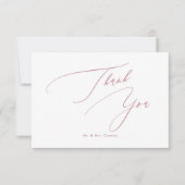 Dusty Roos DIY kleuren Luxe script Dank u Bedankkaart (Voorkant)