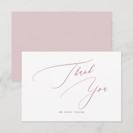 Dusty Roos DIY kleuren Luxe script Dank u Bedankkaart