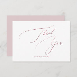 Dusty Roos DIY kleuren Luxe script Dank u Bedankkaart