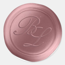 Dusty Roos Dubbele Monogram Faux Wax Seal Stickers