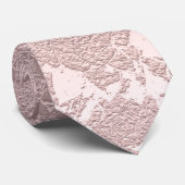 Dusty Roos Dusty Pink White Bruin Weddenschap Mono Stropdas (Opgerold)