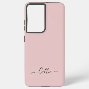 Dusty Roos Eenvoudig Minimalistisch Script Aangepa Samsung Galaxy Hoesje