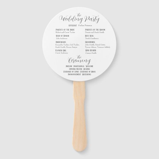 Dusty Roos Eenvoudig Wedding Ceremony Programma Handwaaier (Achterkant)