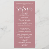 Dusty Roos Eenvoudige Stijl Trouwdiner Menu (Voorkant)