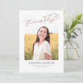 Dusty Roos eindelijk Foto Afstuderen kondiging Kaart (Staand voorkant)